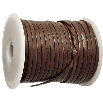 esnado Lederband Flach 3 x 1 mm - Schokobraun - echtes Leder