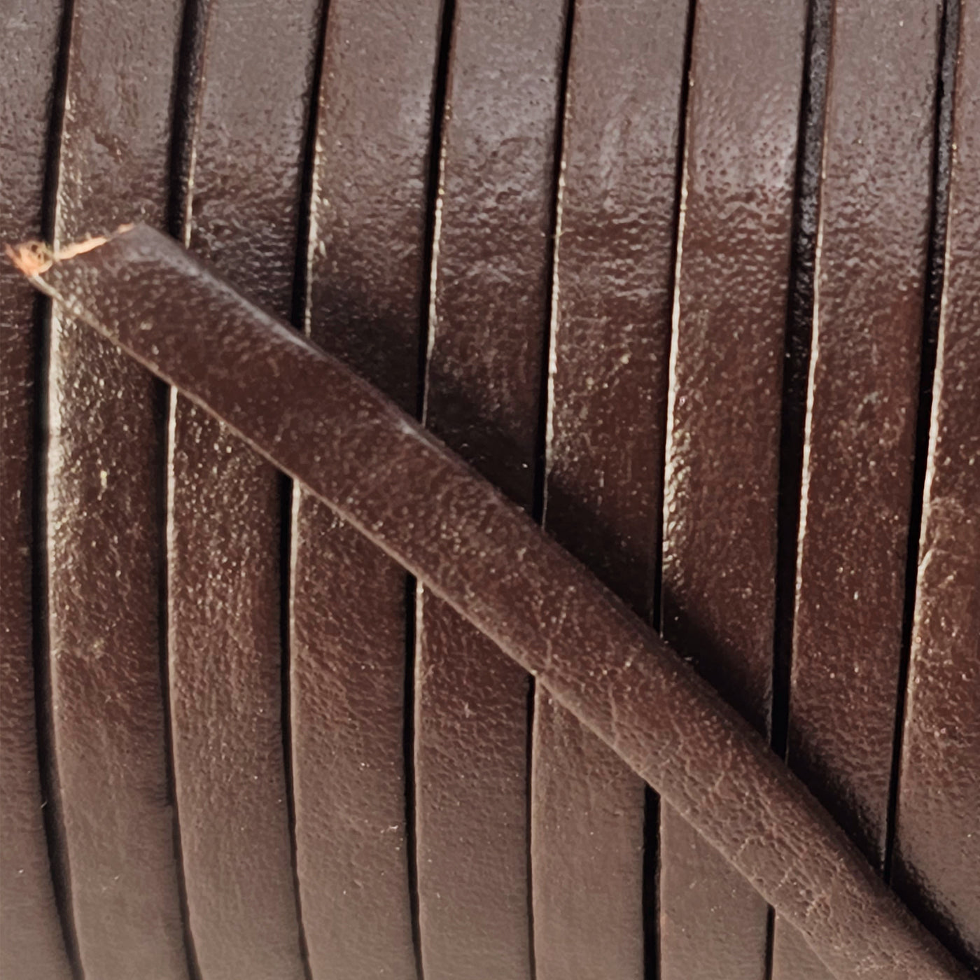 esnado Lederband Flach 3 x 1 mm - Schokobraun - echtes Leder