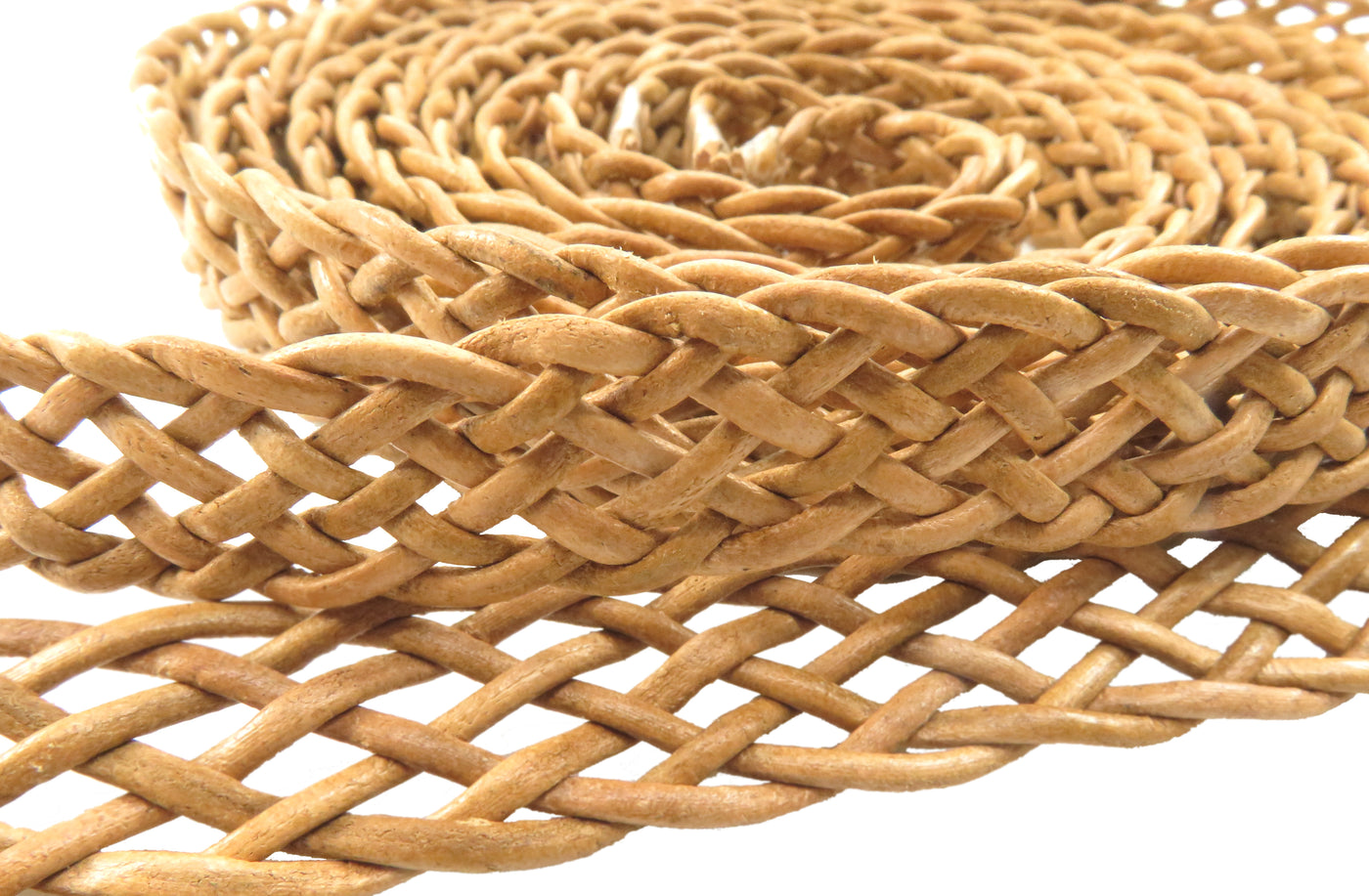esnado Lederband flach, locker geflochten, 15 mm - Natur