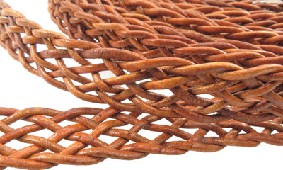 esnado Lederband flach, locker geflochten, 15 mm - Orange