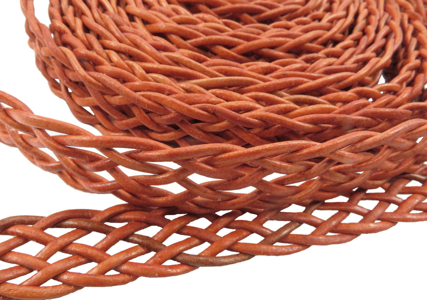 esnado Lederband flach, locker geflochten, 15 mm - Rost