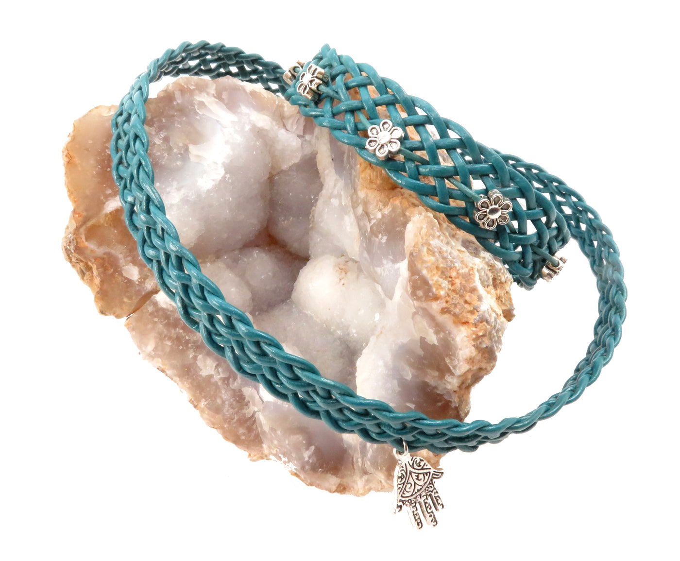 esnado Lederband flach, locker geflochten, 15 mm - Rost