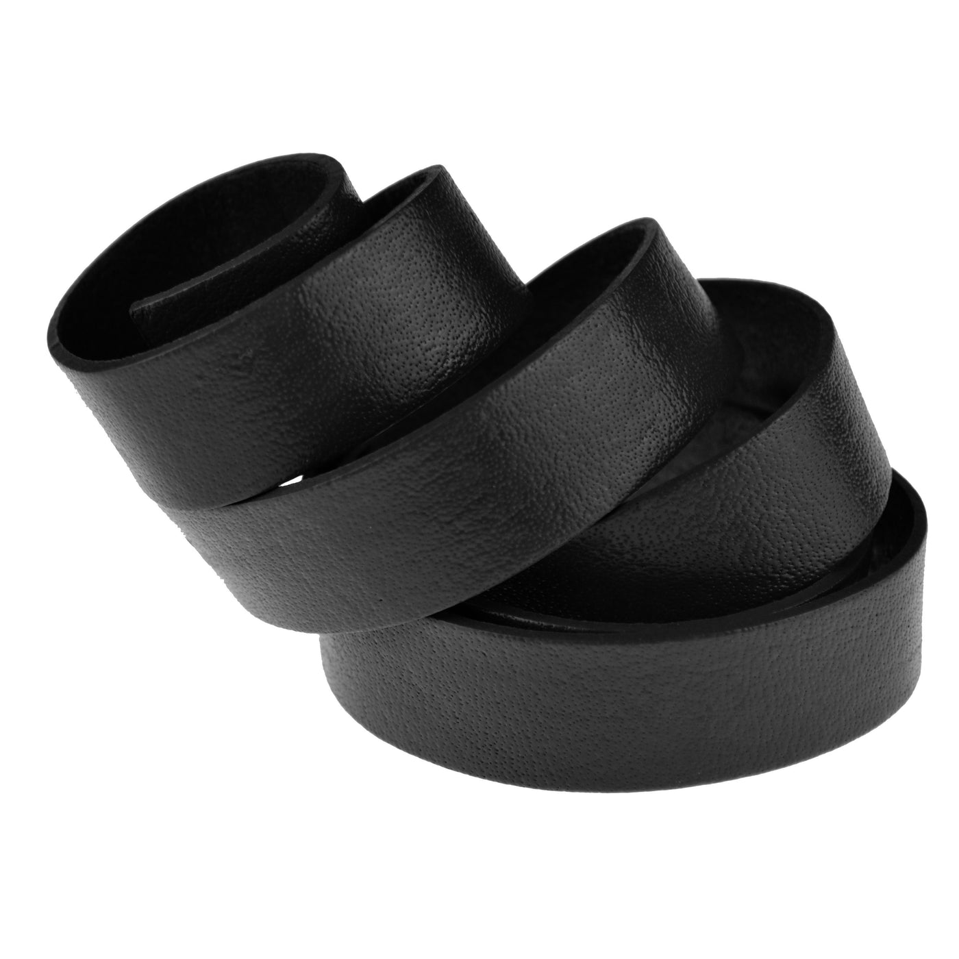 Lederriemen – Flaches Lederband aus Rindsleder | Schwarz | 1 Meter, 3 mm dick