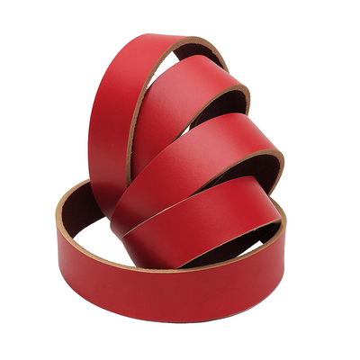 Lederriemen – Flaches Lederband aus Rindsleder | Rot | 1 Meter, 3 mm dick