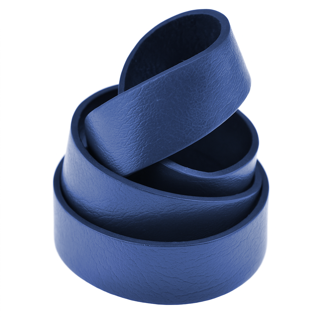 Lederriemen – Flaches Lederband aus Rindsleder | Blau | 1 Meter, 3 mm dick