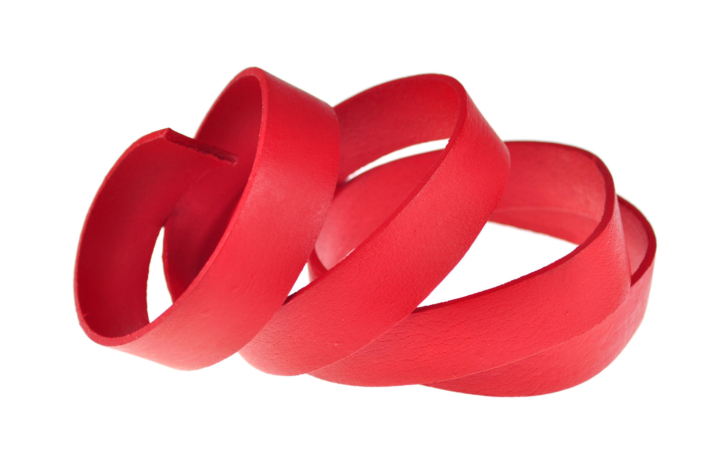 esnado flaches Lederband | Rot | 1 Meter