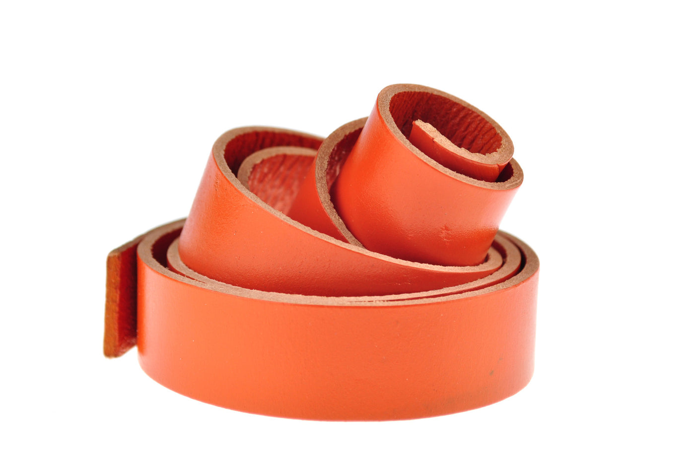 esnado flaches Lederband | Orange | 1 Meter