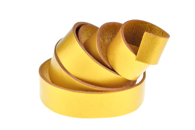 esnado flaches Lederband | Gold | 1 Meter