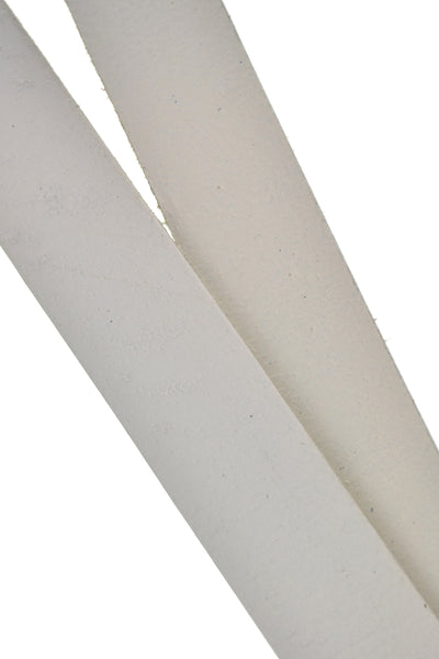 Lederriemen – Flaches Lederband aus Rindsleder | Weiß | 1 Meter, 3 mm dick