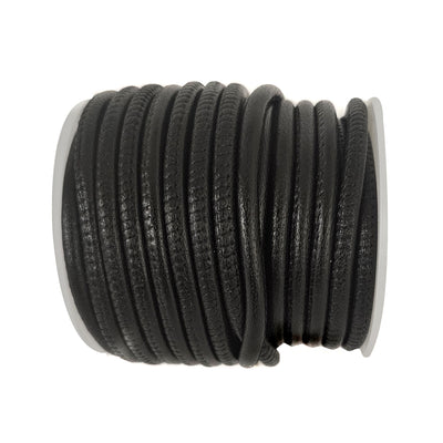 esnado Lederband gesäumt, Ø 4 mm - Schwarz