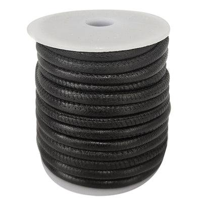 esnado Lederband gesäumt, Ø 5 mm - Schwarz