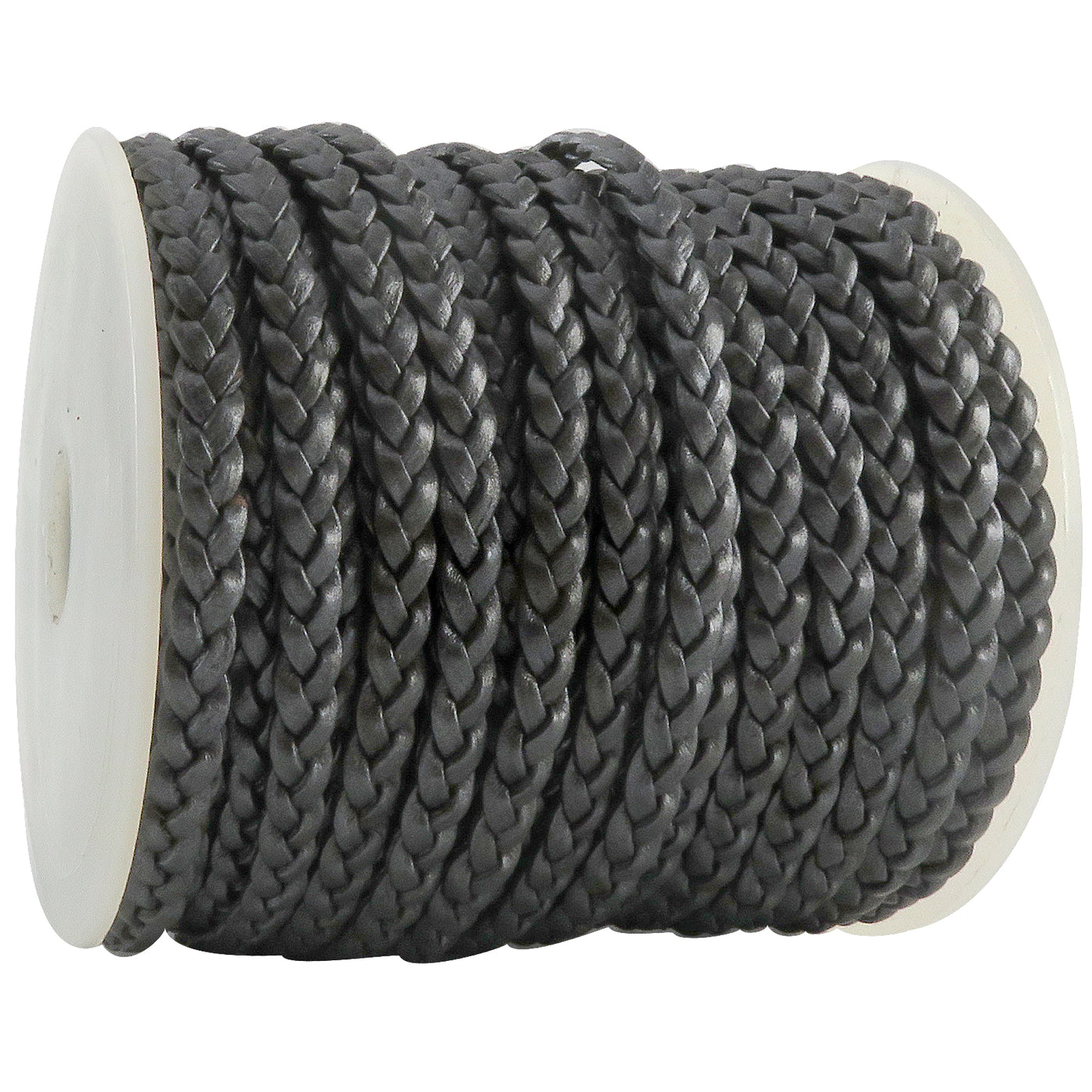 esnado Lederband flach geflochten, 5 mm x 2 mm - Grau Metallic