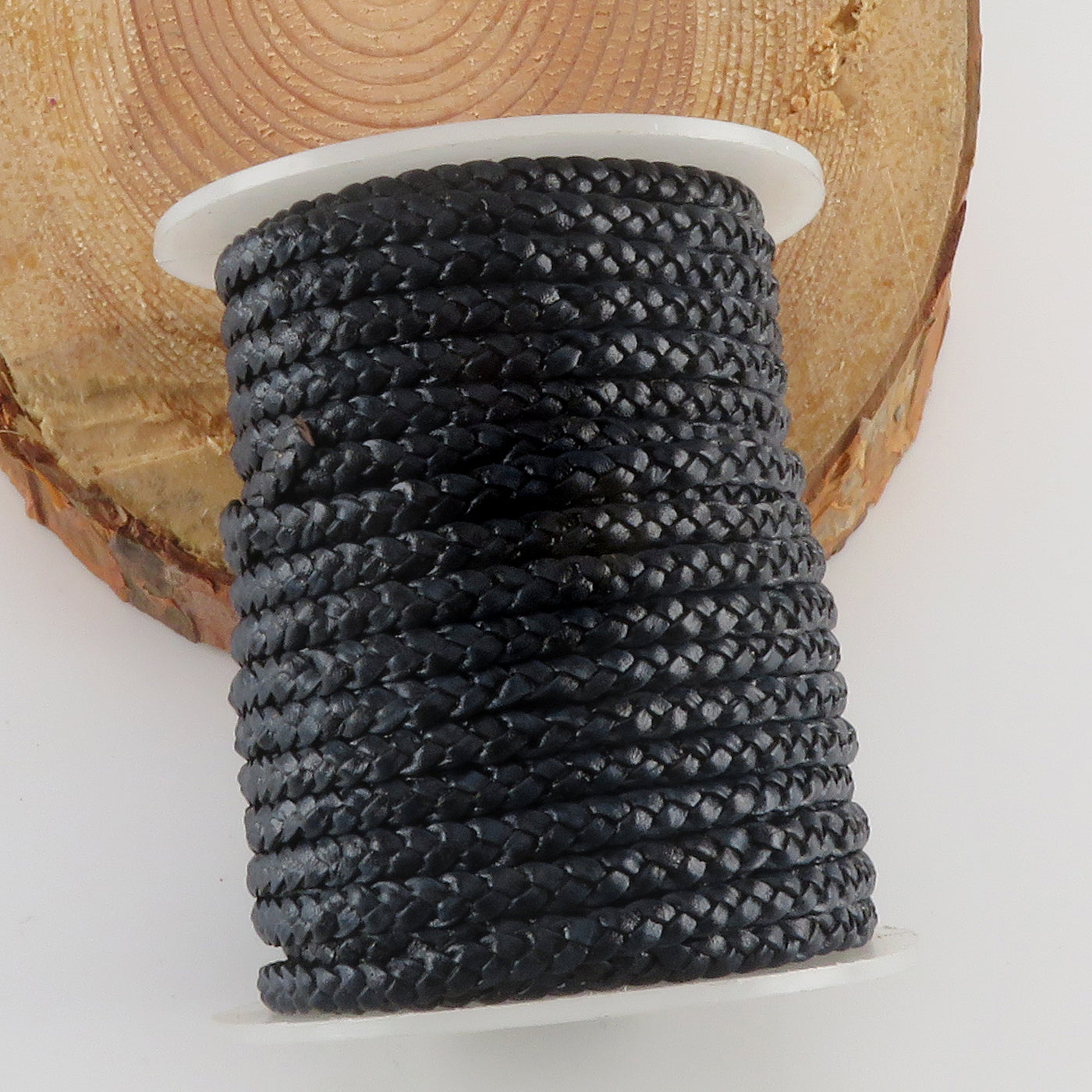 esnado Lederband flach geflochten, 5 mm x 2 mm - Navy