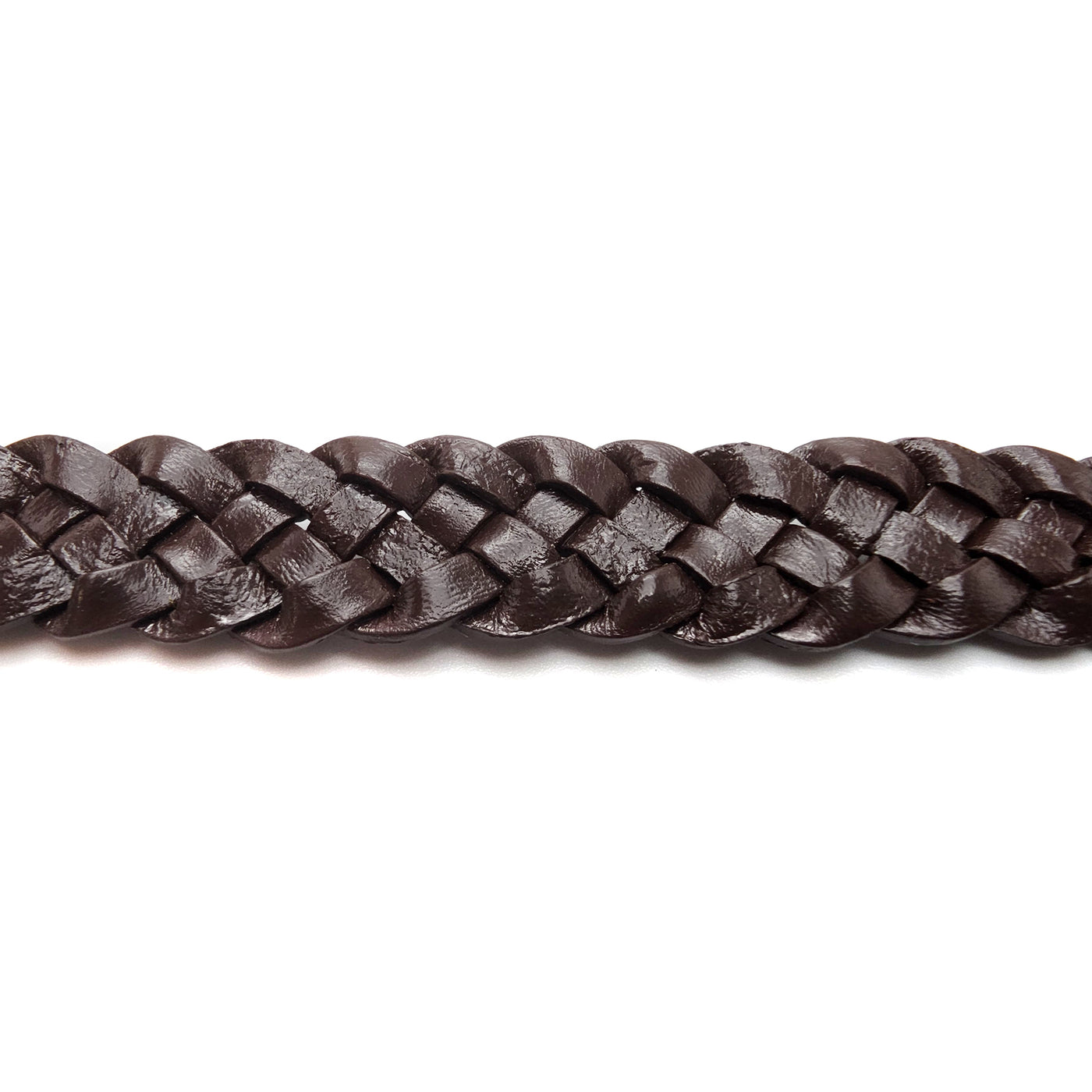 esnado Lederband flach geflochten, 12 mm - Braun
