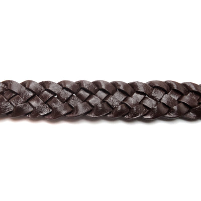 esnado Lederband flach geflochten, 12 mm - Braun