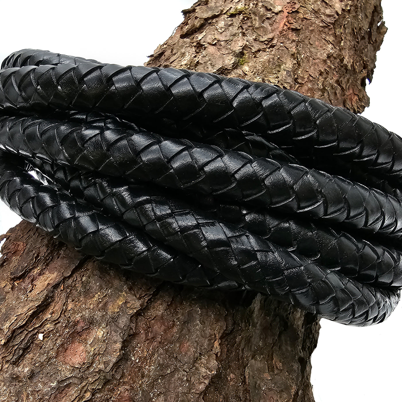 esnado Lederschnur geflochten, Ø 15 mm - Schwarz