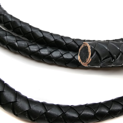 esnado Geflochtene Lederschnur 20 mm —  Schwarz - Boloband