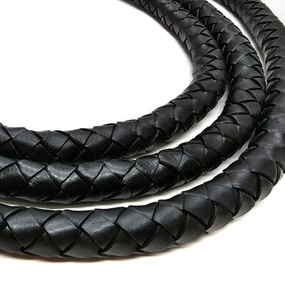 esnado Geflochtene Lederschnur 20 mm —  Schwarz - Boloband