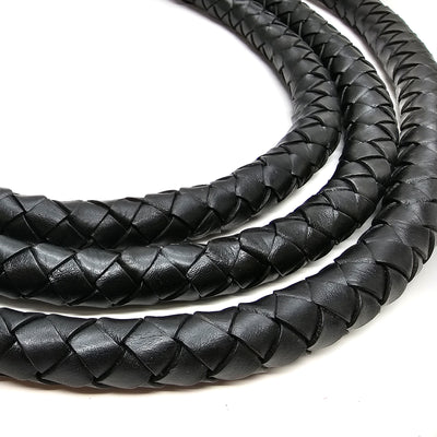 esnado Geflochtene Lederschnur 20 mm —  Schwarz - Boloband