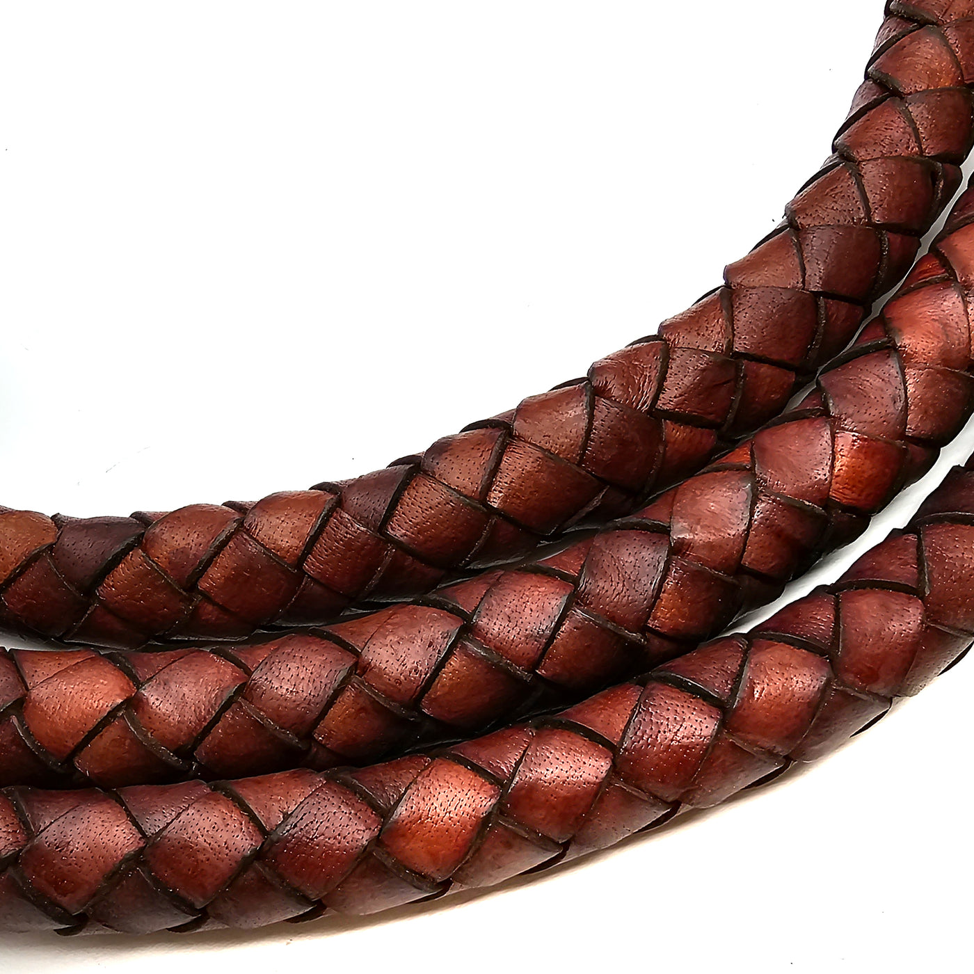 esnado Geflochtene Lederschnur 20 mm —  Antik Braun - Boloband