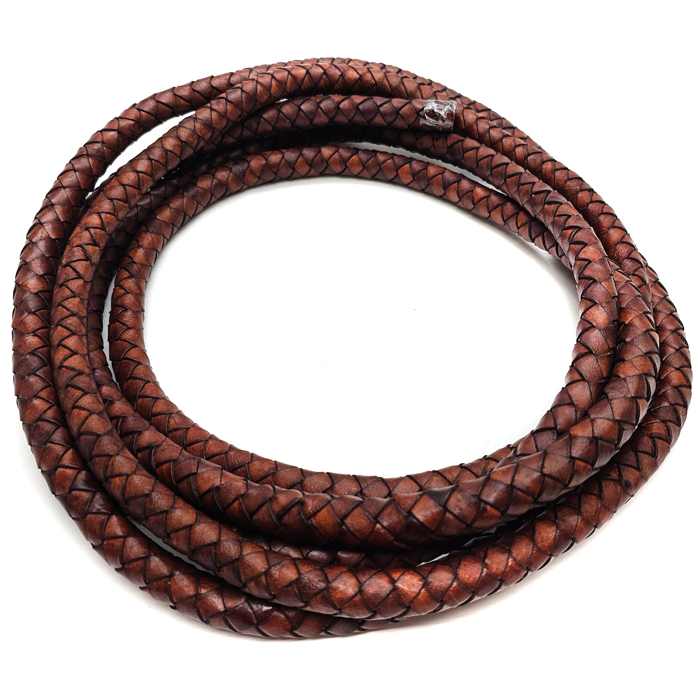 esnado Geflochtene Lederschnur 20 mm —  Antik Braun - Boloband