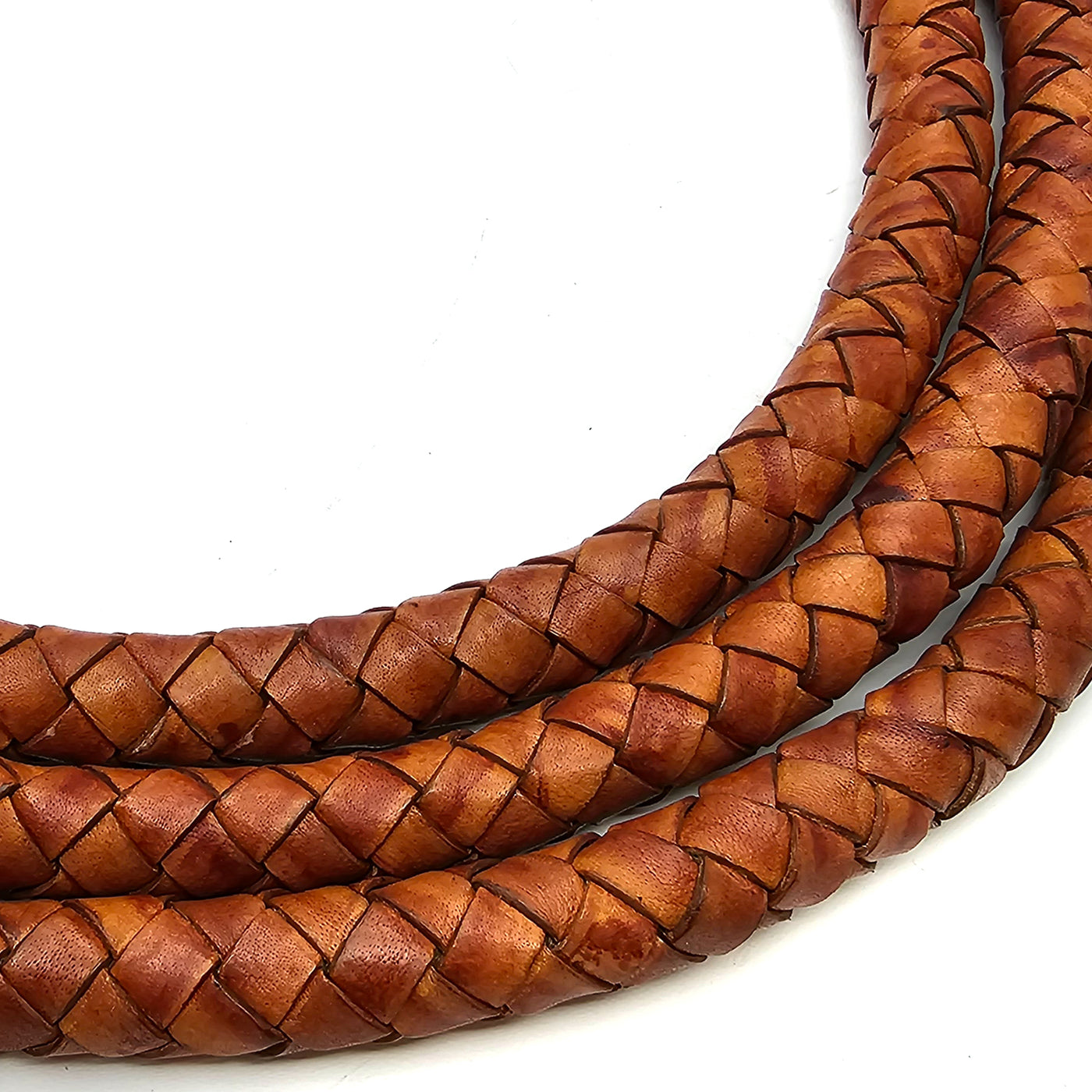 esnado Geflochtene Lederschnur 20 mm —  Antik Hellbraun - Boloband