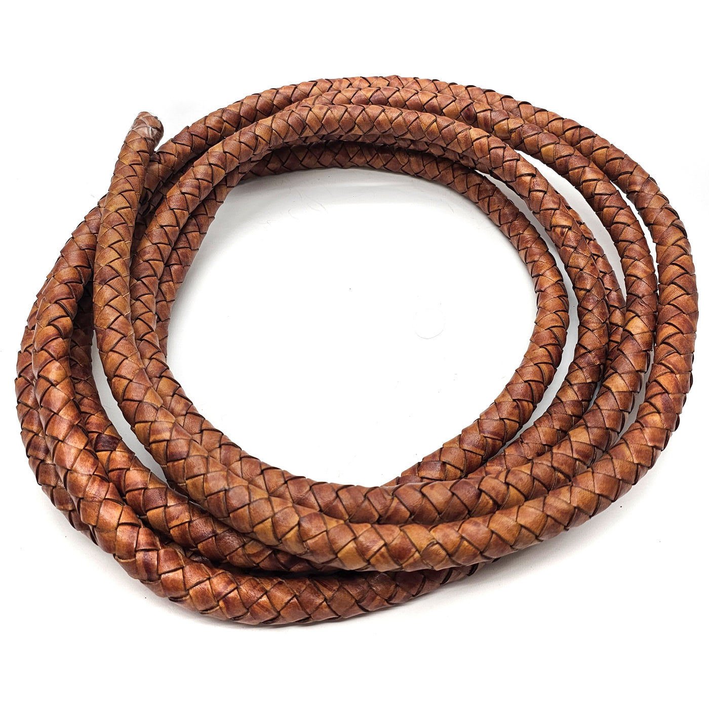 esnado Geflochtene Lederschnur 20 mm —  Antik Hellbraun - Boloband