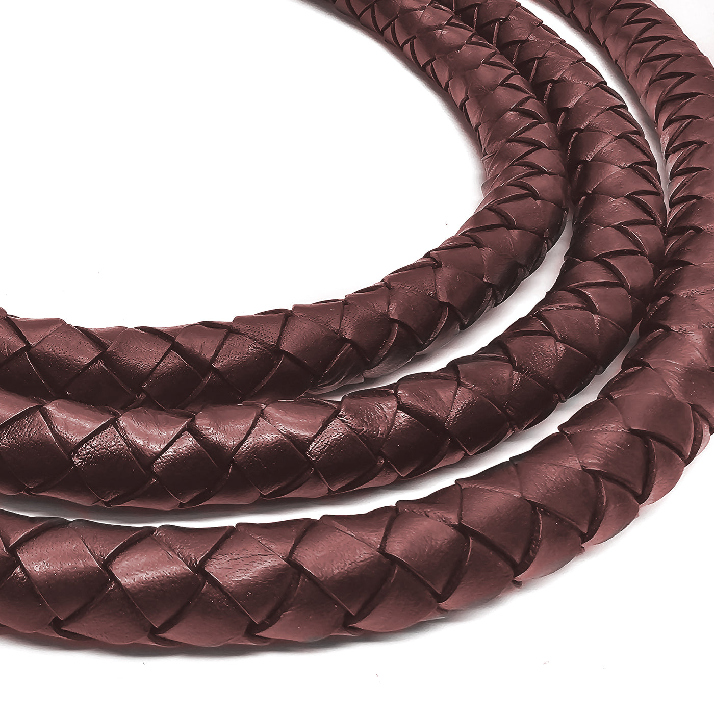 esnado Geflochtene Lederschnur 20 mm - Weinrot - Boloband