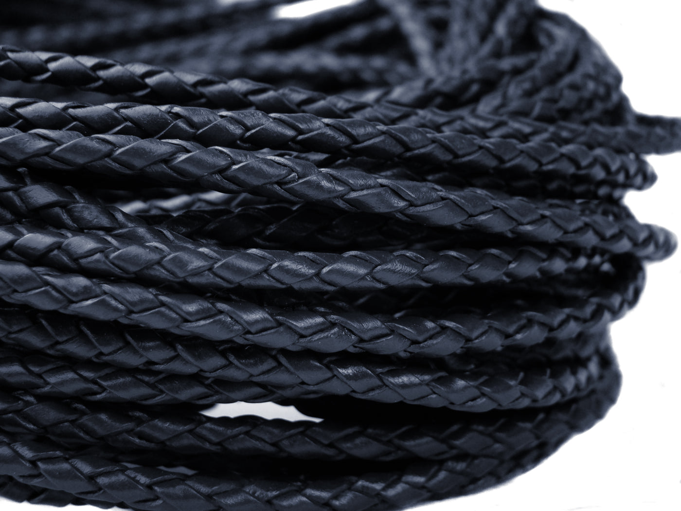 esnado Lederband geflochten, Ø 3 mm - Navy