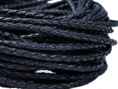 esnado Lederband geflochten, Ø 3 mm - Navy