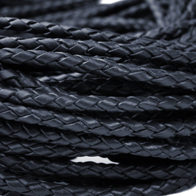 esnado Lederband geflochten, Ø 3 mm - Navy