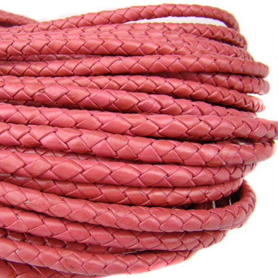 esnado Lederband geflochten, Ø 5 mm - Pink