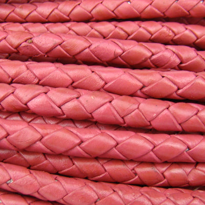 esnado Lederband geflochten, Ø 5 mm - Pink