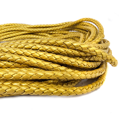 esnado Lederband geflochten, Ø 5 mm - Gold