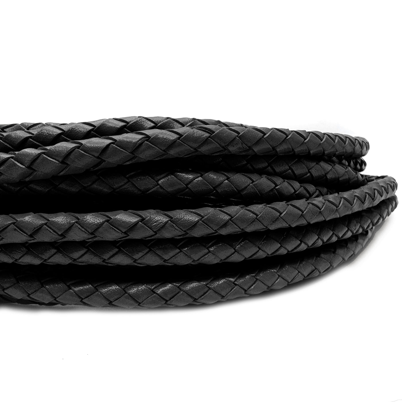 esnado Lederband geflochten, Ø 6 mm - Schwarz