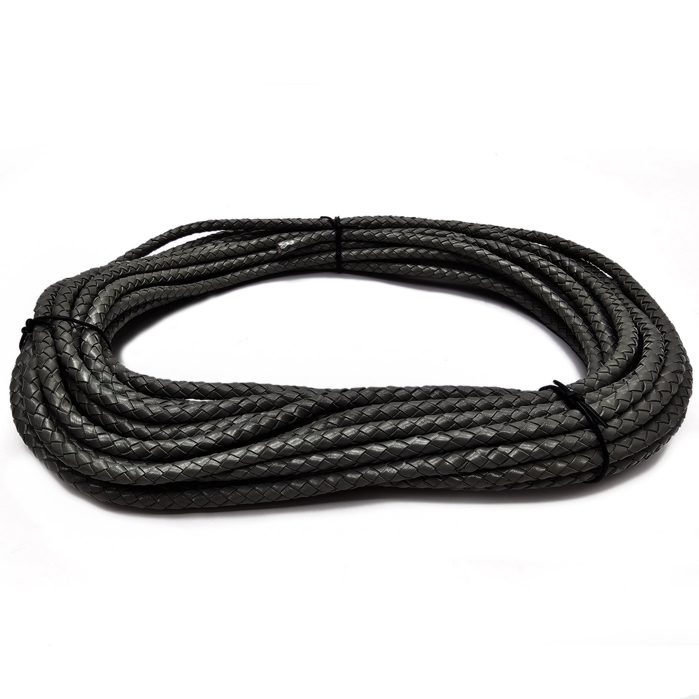 esnado Lederband geflochten, Ø 6 mm - Schwarz