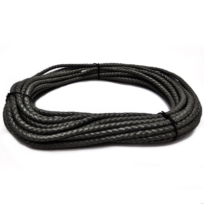 esnado Lederband geflochten, Ø 6 mm - Schwarz