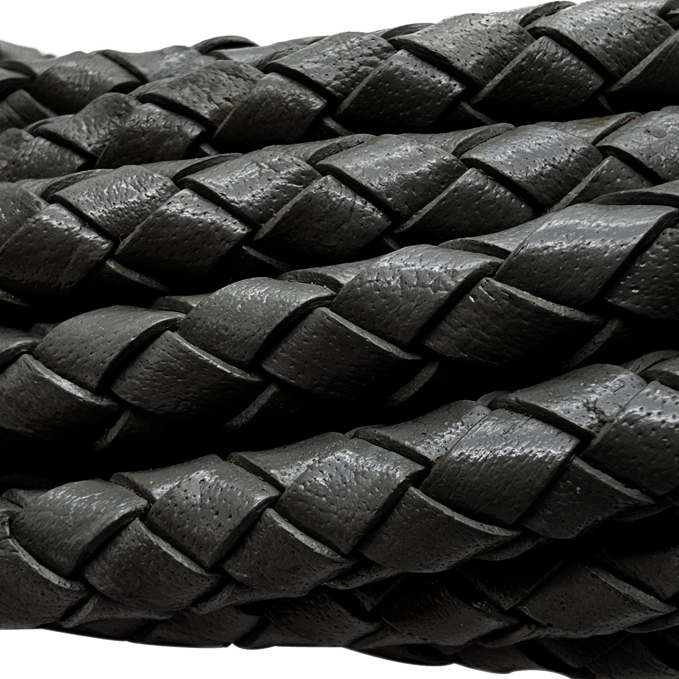 esnado Lederband geflochten, Ø 6 mm - Schwarz