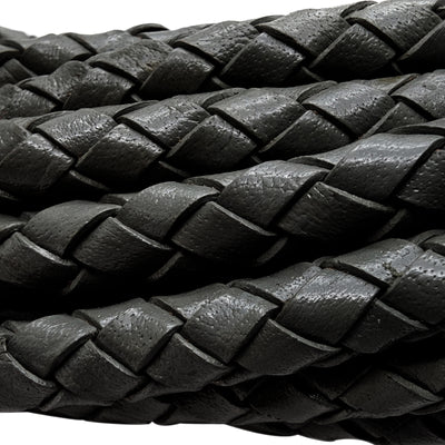 esnado Lederband geflochten, Ø 6 mm - Schwarz