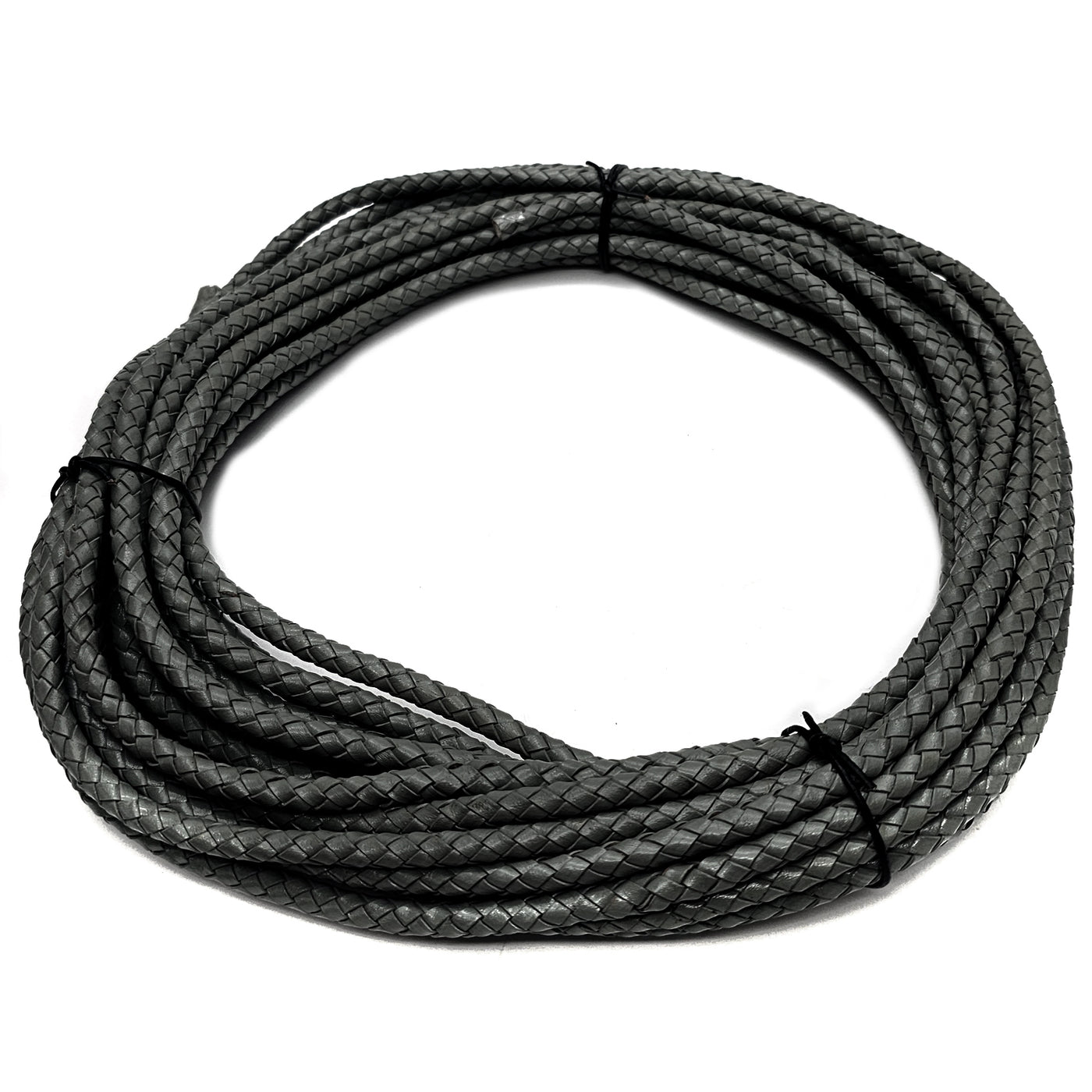 esnado Lederband geflochten, Ø 6 mm - Schwarz