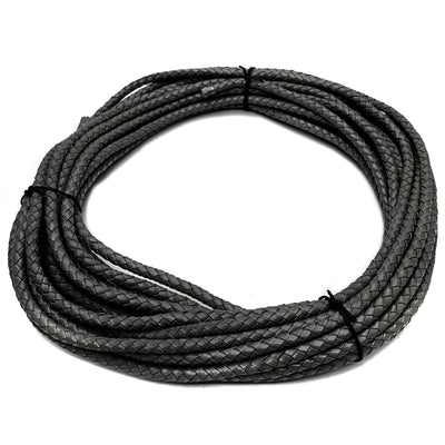 esnado Lederband geflochten, Ø 6 mm - Schwarz