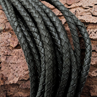 esnado Lederband geflochten, Ø 6 mm - Schwarz