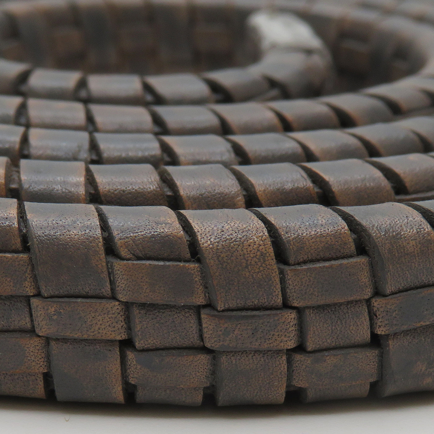 esnado ovale Lederschnur geflochten, 11 mm x 6 mm – Grau