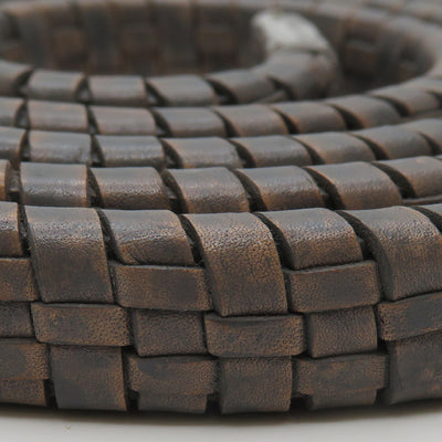 esnado ovale Lederschnur geflochten, 11 mm x 6 mm – Grau