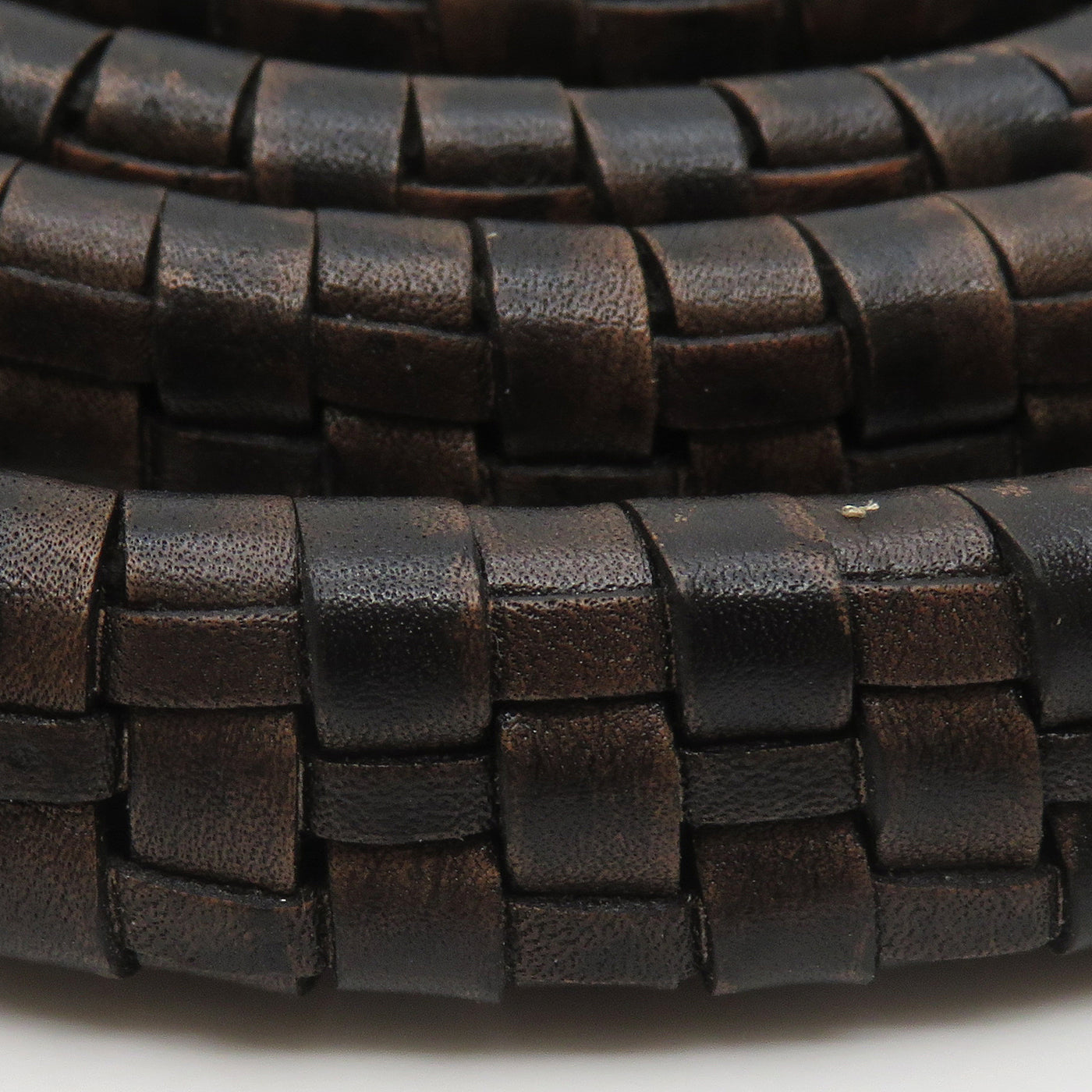esnado ovale Lederschnur geflochten, 11 mm x 6 mm – Antik Braun