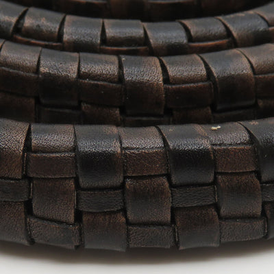esnado ovale Lederschnur geflochten, 11 mm x 6 mm – Antik Braun