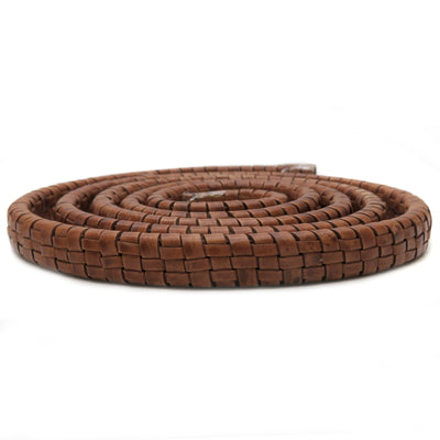 esnado ovale Lederschnur geflochten, 11 mm x 6 mm – Antik Hellbraun