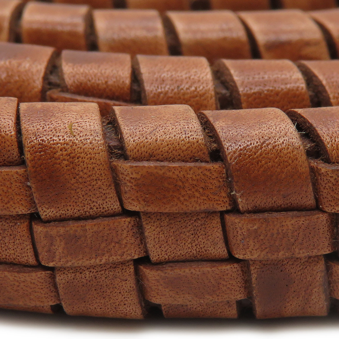 esnado ovale Lederschnur geflochten, 11 mm x 6 mm – Antik Hellbraun