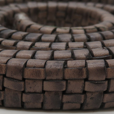 esnado ovale Lederschnur geflochten, 11 mm x 6 mm – Graphit