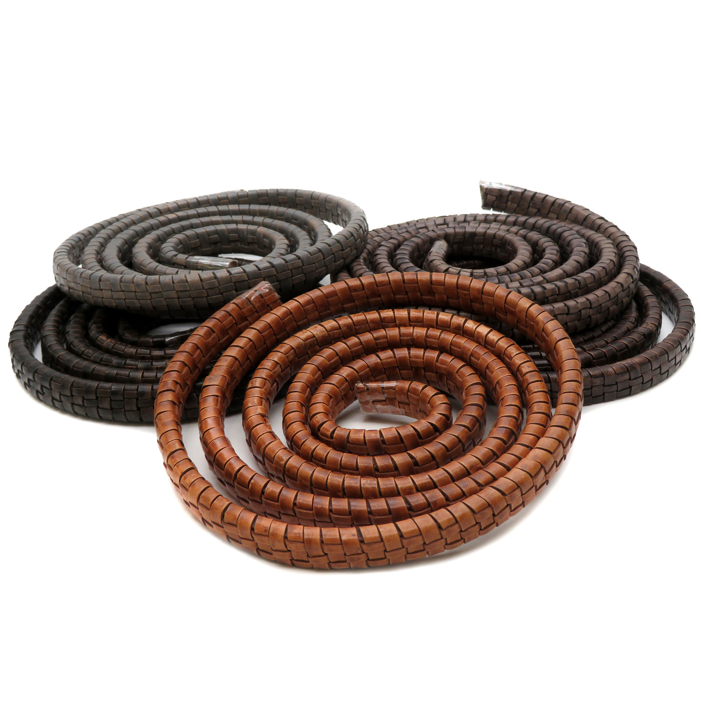 esnado ovale Lederschnur geflochten, 11 mm x 6 mm – Grau